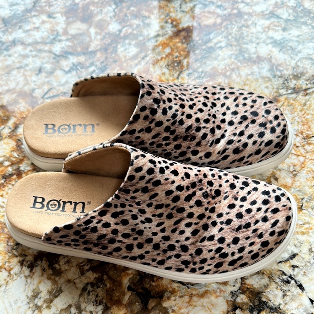 Born Cheetah Patterned Slip-On Mules